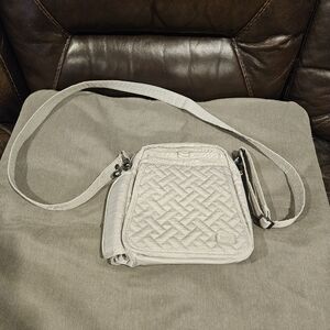 Lug Light Gray Woven Crossbody Bag